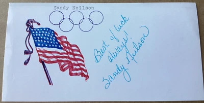 SANDY NEILSON Autographed Signed Olympics Metalist Card Swim Team FREE SHIP - Image 1 of 2