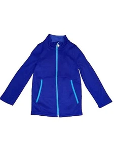 GIRLS SPYDER Athletic Jacket Full Zip Blue Small 7 / 8 Pockets Teal-zipper A5 - Picture 1 of 4