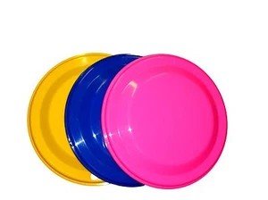 3 Flyers 1 ea Blue Yellow Pink 9 1/4" Dia Mfg America Lead Free Top Quality - Foto 1 di 2