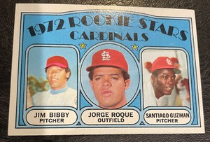1972 Topps Jim Bibby Roque Guzman #316 Rookie Stars RC Set Break Card Cardinals