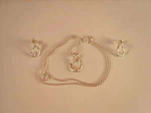 PARURE IN ARGENTO 925 COLLANA E ORECCHINI - Imagen 1 de 2