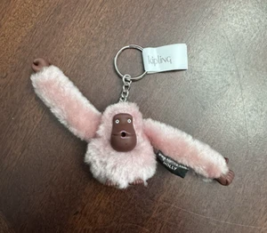 New With Tag KIPLING Pink HOLLY Monkey Keychain - Picture 1 of 9