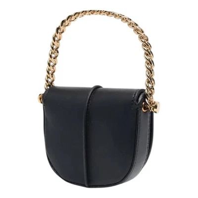 Mini bolso bandolera de cuero de becerro con herrajes plateados con eslabones de cadena KARA nuevo PVP £300+ Foto 1 de 4