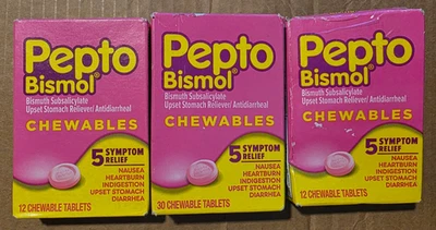 Tableta Masticable Pepto Bismol Sabor Original 5 Alivio de Síntomas 54ct ABRIL 2027 Foto 1 de 4