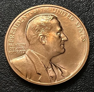 Präsident Franklin Delano Roosevelt 1933 Amtseinführung Präsident USA Medaille - Bild 1 von 8