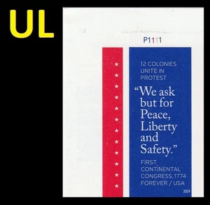 US 5939a First Continental Congress imperf NDC plate single UL MNH 2024 - Picture 1 of 1