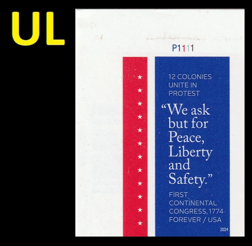US 5939a First Continental Congress imperf NDC plate single UL MNH 2024 - Image 1 of 1