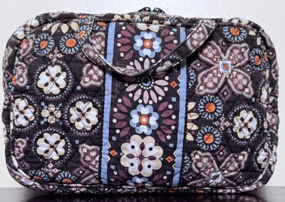 Vera Bradley косметики устроитель каньона коричневый EUC сняты с производства стеганая цветочный дорожная сумка - Изображение 1 из 4