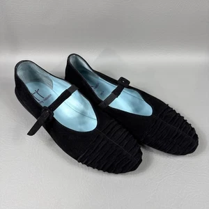 Thierry Rabotin Georgia Black Suede Women 38 US 8 Soft Leather Mary Jane Shoes - Picture 1 of 22