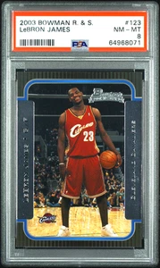 2003-04 Bowman Rookies & Stars  LeBron James RC  PSA 8 NM MT #123 - Picture 1 of 2
