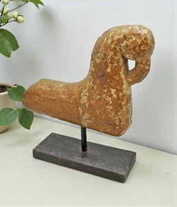Antique Sand Stone Bird Figurine on Stand Original Old Fine Hand Carved - Picture 1 of 7