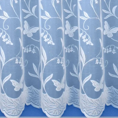 Butterfly Net Curtain – White Lace Window Panel Sold By The Metre (27" to 108") - Image 1 of 4