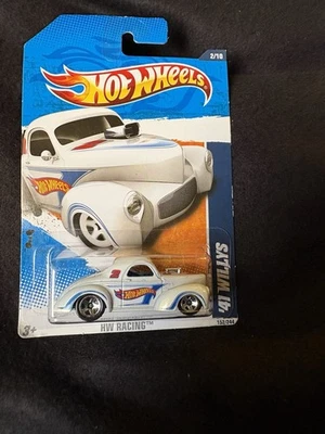 Hot Wheels '41 WILLYS 2011 HW Racing WALMART EXCLUSIVE White #152/244 NIP MOC - Image 1 of 4