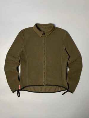 Chaqueta vintage 00’s Prada Archive caqui polar nailon cremallera completa lengüeta roja para mujer XL Foto 1 de 4