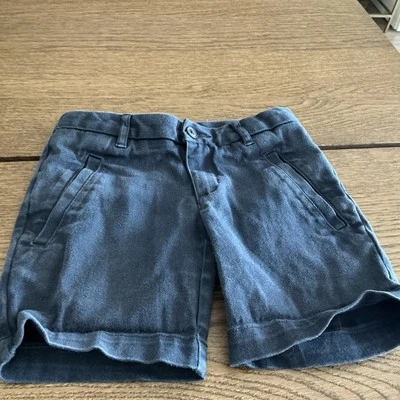 Lands End Shorts Boys Size 7-8 Active Chino School Uniform Bottoms Blue - Image 1 of 4