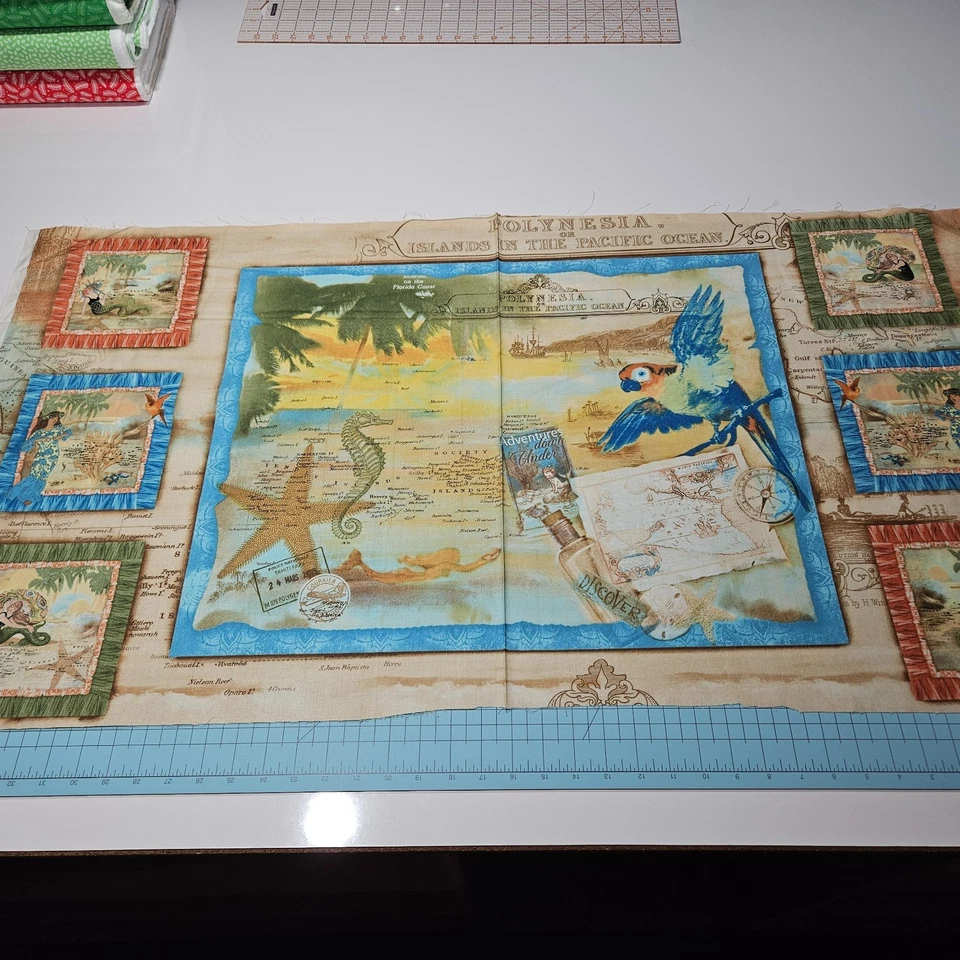 Tropical Dreams Panel 23x42 Kathleen Francour SPX Fabrics Blocks BOLT END #2 - Image 1 of 4