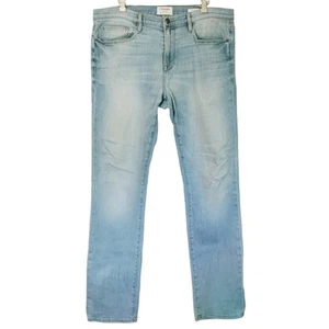 FRAME Denim L'Homme Slim fit distressed mid rise straight tapered jeans Finn 36 - Picture 1 of 11