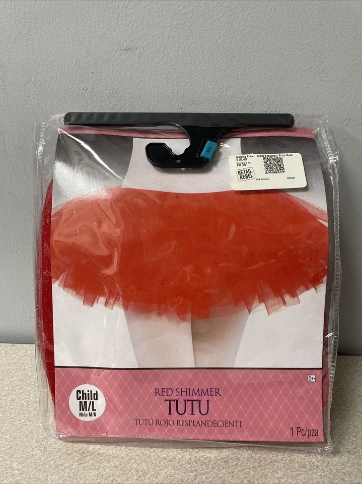 Red Shimmer Tutu Costume Kids Dress Up Girls M/L upto sz 14 - Image 1 of 1