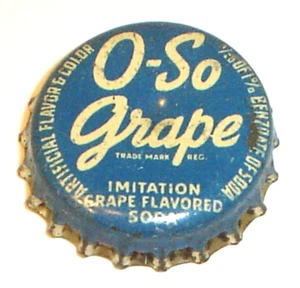 Vintage O-So Grape Cork Lined Soda Pop Bottle Crown Cap - Picture 1 of 2