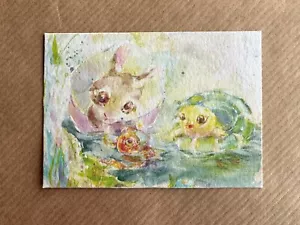 Limitierte Auflage ACEO DRUCK Frühling im Kaninchenloch VI JaneB (Jane Bazelyuk) - Bild 1 von 2
