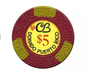 5 $ CERROMAR BEACH CB RedYel CASINO Chip DORADO Puerto Rico großer Schlüssel - Bild 1 von 1