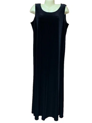 SPENCER ALEXIS L WOMEN'S BLACK VELVET SLEEVELESS SLIP-ON MAXI DRESS NEW - Image 1 of 4