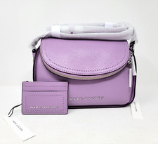 Marc Jacobs The Groove Leather Purple Mini Messenger Bag & Card Case Wallet Set