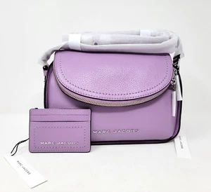 Marc Jacobs The Groove Leather Purple Mini Messenger Bag & Card Case Wallet Set - Picture 1 of 14