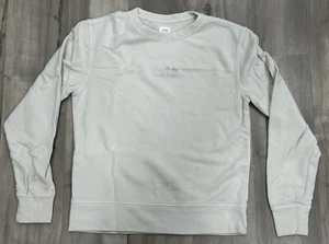 DR. WOO Los Angeles Sweatshirt Men's Cream White Effect Embroidered Pullover S - Picture 1 of 10