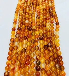 Natural Carnelian 4mm 6mm 8mm 10mm Round Loose Beads Gemstone 15" 10 Strand - Picture 1 of 6