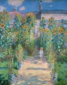 The Artist's Garden at Vétheuil 1880 by Claude Monet 75cm x 59.3cm Canvas Print - Bild 1 von 1