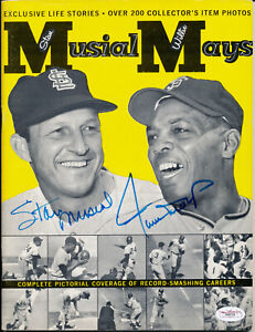 WILLIE MAYS STAN MUSIAL Rare Dual Signed 1963 JKW Sports Magazine Giants HOF JSA