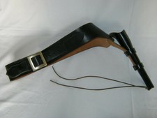 Schwarzer Gürtel mit Pistolenholster aus Leder Cowboygürtel Westerngürtel