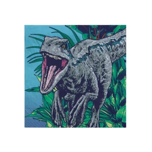 Jurassic World Into the Wild Party Beverage Napkins 16pk Jurassic Party Supplies - Picture 1 of 1