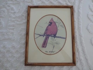 1990 ROD ARBOGAST Signed & Numbered MALE CARDINAL 57/250 ART PRINT - 12" x 15" - Picture 1 of 5