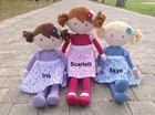Personalised Embroidered Rag Dolls 42cm Bonikka Birth Gift Present Custom
