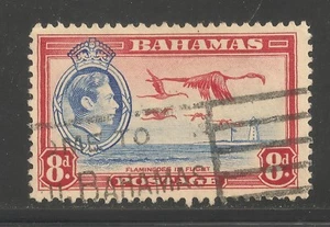 Bahamas #108 (A15) en muy buen estado usado - 1938 8p flamencos en vuelo - KGVI - Imagen 1 de 1
