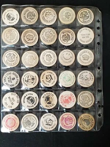 30 Mixed Different Wooden Nickels As Shown lot pwn10 - Picture 1 of 2