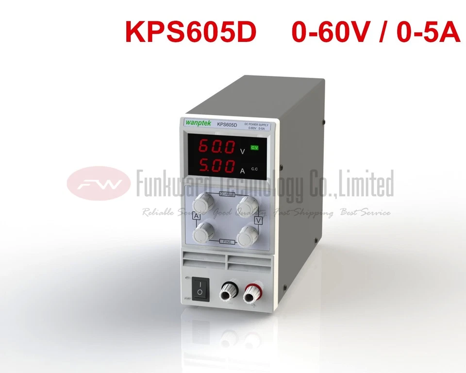 KPS605D Adjustable Mini Switch DC Power Supply Output 0-60V 0-5A AC110-220V - Image 1 of 1