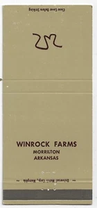 Winrock Farms Morrilton Arkansas Empty Matchcover - Picture 1 of 3