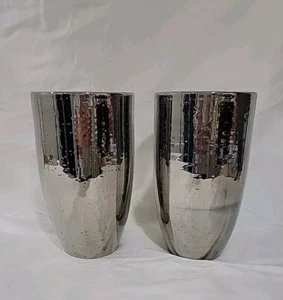  Bitossi Italy "Silver Ripple Glaze" Italienische Keramik Vasen. 2er SET - Bild 1 von 6