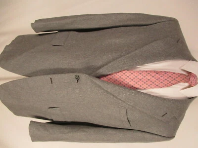 Blazer Saks Fifth Avenue Vintage Para Hombre Gris Espiga 2 Btn 100% Cachemira 42L Foto 1 de 4