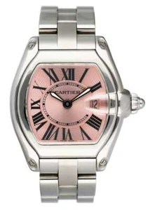 Reloj Cartier Roadster W62017V3 esfera rosa acero para dama - Imagen 1 de 8