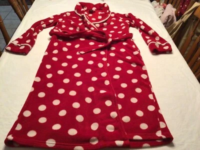 Faded Glory Women’s Robe Size Large 12-14 Red Polka Dots - Image 1 of 4