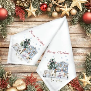 Personalised Christmas napkin, table wear, dinner fabric napkin, dining set - Picture 1 of 2