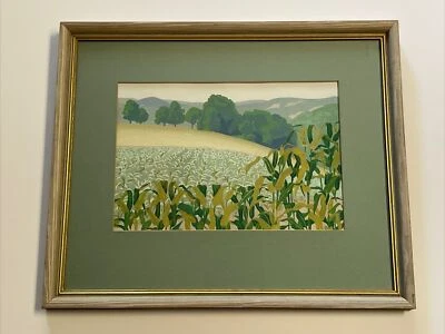 ANTIGUO PAISAJE AGRÍCOLA ERA WPA CULTIVOS AMERICANOS GRANJA REGIONALISMO ILUSTRACIÓN Foto 1 de 4