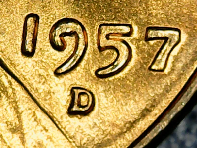 1957-D Lincoln Cent Doubled Die Obverse Die #5 ~ Gem Red BU - Image 1 of 4