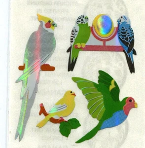 Pegatinas artesanales de álbum de recortes para pájaros Sandylion LOROS BRILLANTES. H47 retirado *diseño* - Imagen 1 de 1