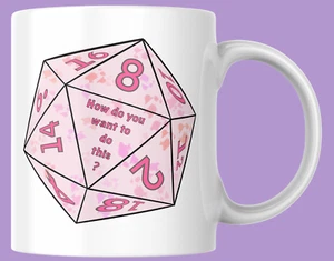D20 Dice Mug - Pink - D&D & Daggerheart Memorabilia - Picture 1 of 1