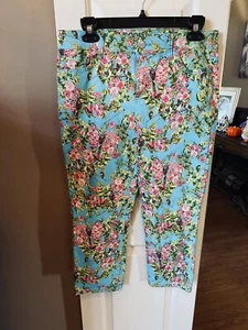 Code Bleu Aimee kurze Hose blau Blumen und Vögel Größe 10P - Bild 1 von 7